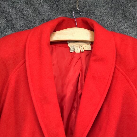 Angiola Bellini Women's Blazer Jacket Red 14 Shawl Lapel One Button Wool Italy - Picture 3 of 12